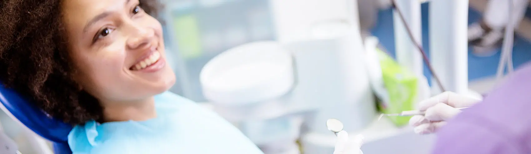 woman about to receive a dental exam