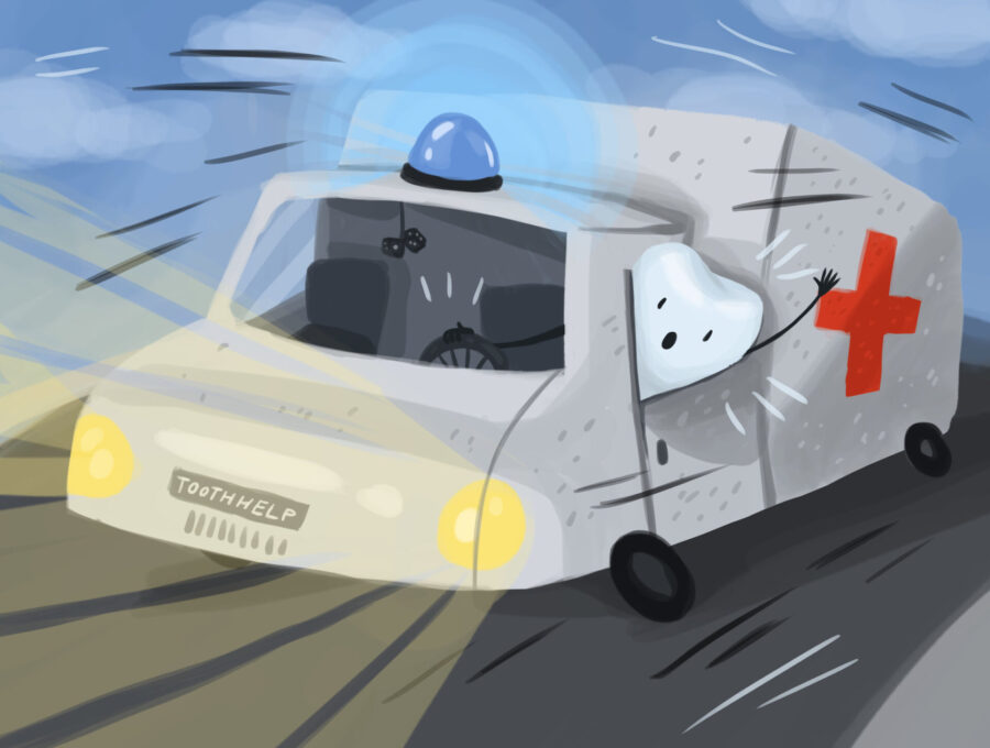 ambulance with tooth for dental emergencies