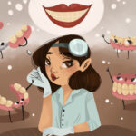 woman with different types of dentures to show the benefits of dentures