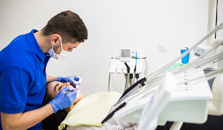 dentist working on patient